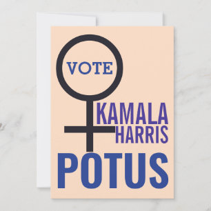 Vote Kamala Harris President Woman Symbol Election Invitation