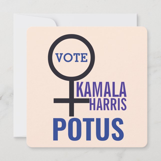 Vote Kamala Harris President Woman Symbol Invitation (Front)