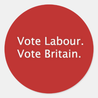 VOTE LABOUR CLASSIC ROUND STICKER