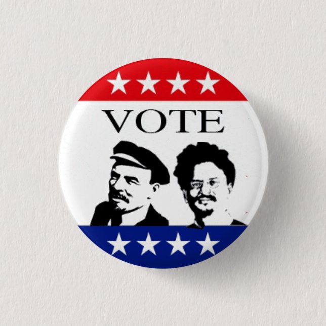 Vote Lenin and Trotsky 1 Inch Round Button (Front)