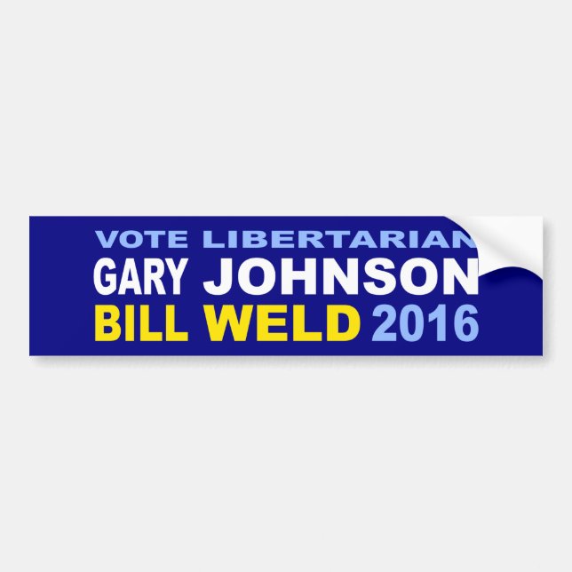Vote Libertarian Johnson-Weld 2016 Bumper Sticker (Front)