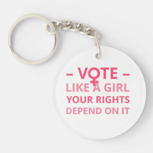 Vote Like A Girl Your Rights Depend On It II Keychain