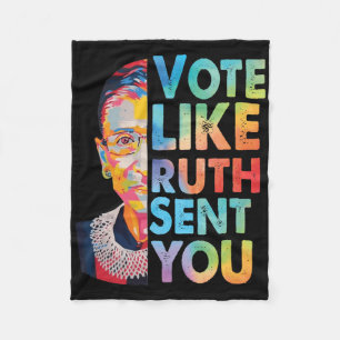 Vote Like Ruth Sent You Sticker Fleece Blanket