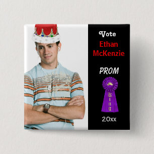 Vote me for Prom King (Purple) 2 Inch Square Button