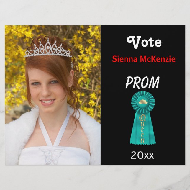 Vote me for Prom Queen (Aqua) Flyer (Front)