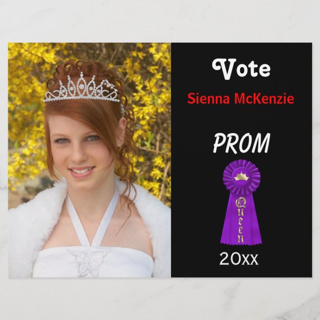 Vote me for Prom Queen (Purple) Flyer (Front)