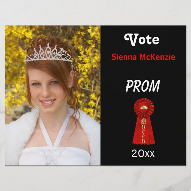 Vote me for Prom Queen (Red) Flyer (Front)
