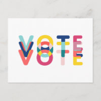 Vote Multicolor Rainbow Modern Blue Yellow