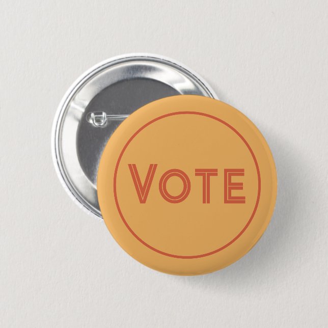 Vote Muted Orange 2 Inch Round Button (Front & Back)