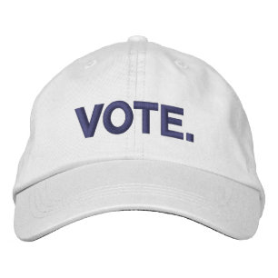 Vote navy blue and white modern bold text embroidered hat