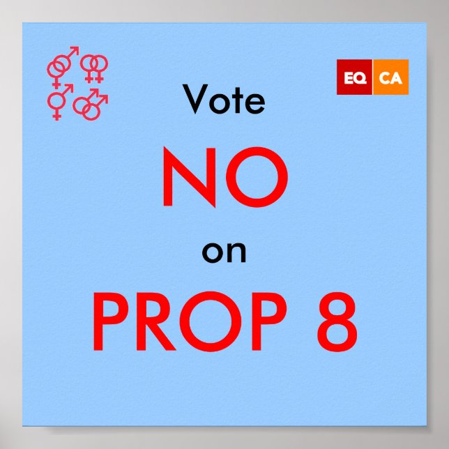Vote NO on PROP 8 Poster (Front)