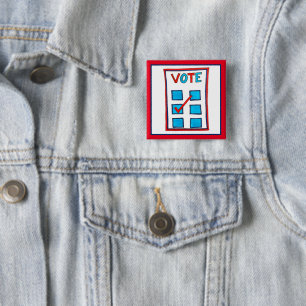 VOTE November 2020 Election Day USA Voting Ballot 2 Inch Square Button