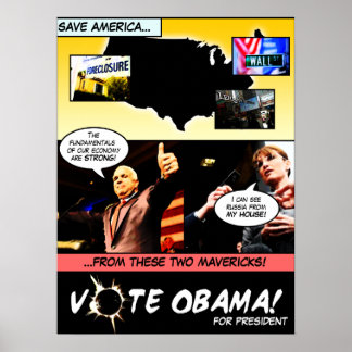 VOTE OBAMA! Election Comic Strip P... - Customized Poster