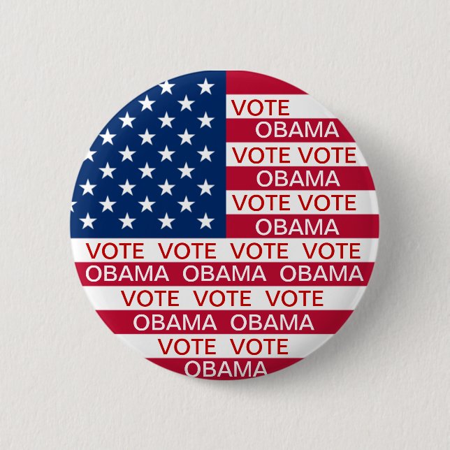 Vote Obama Flag 2 Inch Round Button (Front)