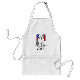 Vote! Old English Sheepdog Grey 1 Cute Political Standard Apron