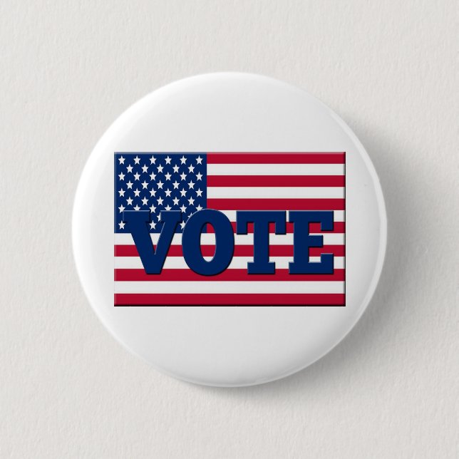 Vote on election day 2 inch round button (Front)