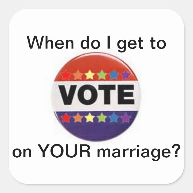 vote on marriage equality sticker (Front)