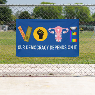 Vote Our Democracy Depends On It - 2024 Election Banner