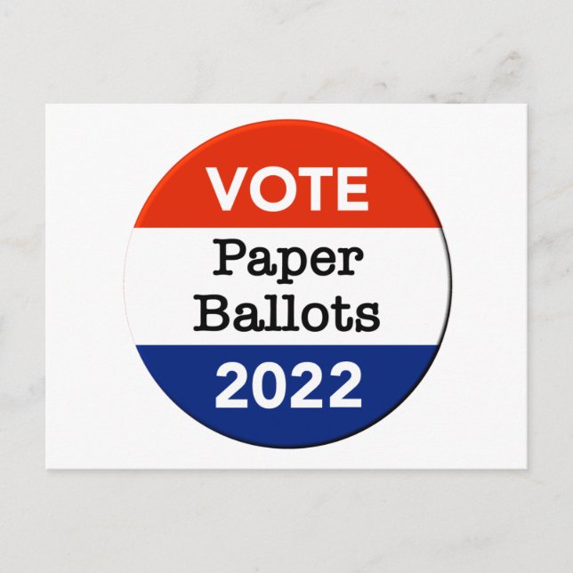 Vote Paper Ballots 2022 Midterm Election Postcard (Front)