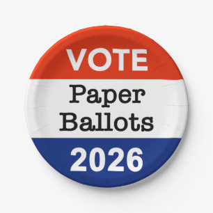 Vote Paper Ballots 2026 Midterm Election Paper Cup Plate