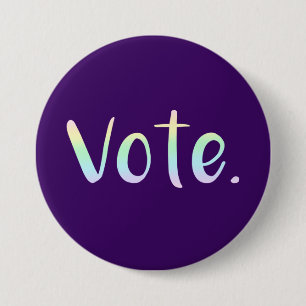 "Vote." Pastel Rainbow Ombre Button
