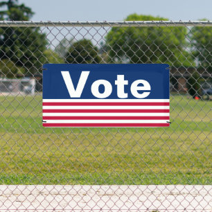 Vote Patriotic Red White and Blue Banner