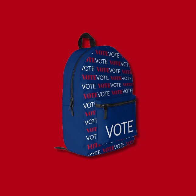 Vote Pattern Red White and Blue Printed Backpack (Creator Uploaded)