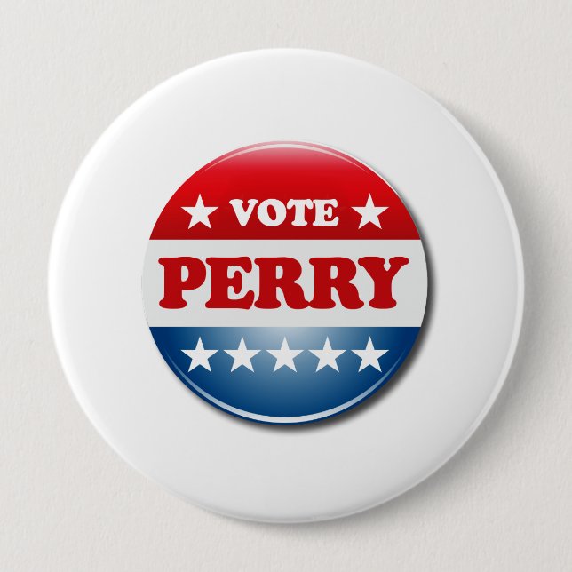 VOTE PERRY 4 INCH ROUND BUTTON (Front)