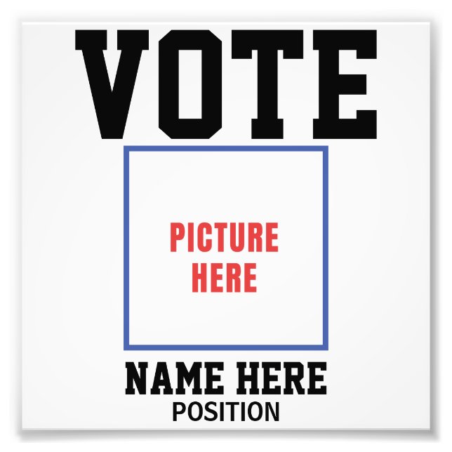 VOTE PHOTO PERSONALIZE NAME PRINT (Front)