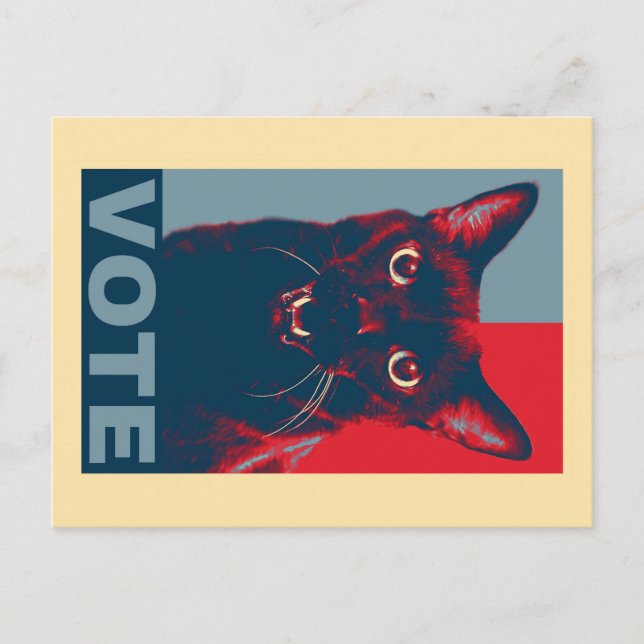 VOTE Postcard featuring Manny Halloween Cat (Front)