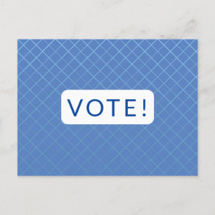 Vote Postcard - white on blue