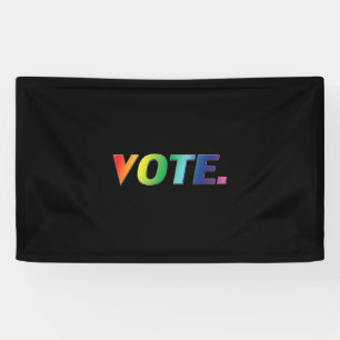 "Vote" Pride lgbtq lgbt rainbow flag colours black Banner