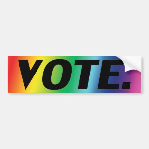 vote pride rainbow colours Bumper Sticker