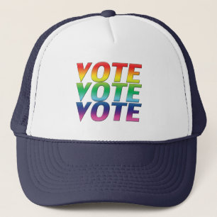 vote pride rainbow colours - hat