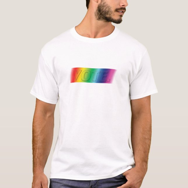 vote - pride rainbow colours t-shirt (Front)