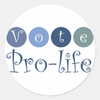 Vote pro-life classic round sticker