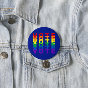 VOTE Rainbow Letters 3 Inch Round Button