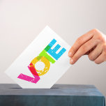 Vote Rainbow Letters Custom Postcard<br><div class="desc">Encourage potential voters to cast their votes with this bright, eye-catching postcard. Bright and bold lettering in an overlapping risograph style spells out the one-word slogan on the front of this postcard. The text on the back can be customized with your own message, or delete the text to hand-write your...</div>