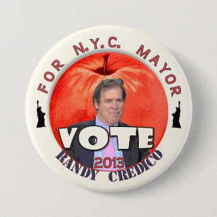 Vote Randy Credico NYC Mayor 2013 3 Inch Round Button