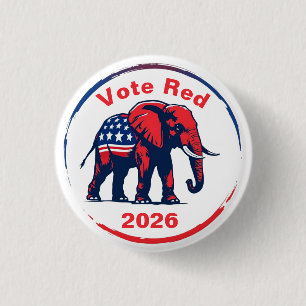 Vote Red 2026 1 Inch Round Button