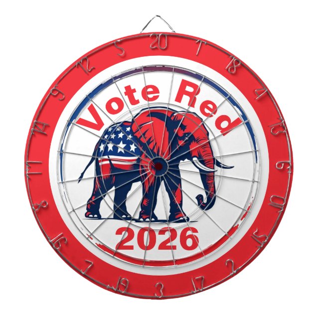 Vote Red 2026 Dartboard (Front)