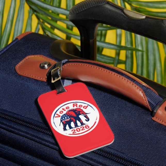 Vote Red 2026 Luggage Tag (Front Insitu 1)