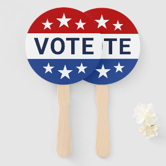 Vote Red and Blue Election Hand Fan