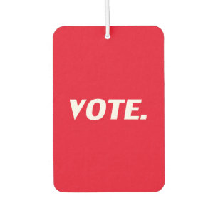 Vote red and white modern typography air freshener