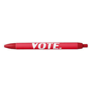 Vote red and white modern typography black ink pen
