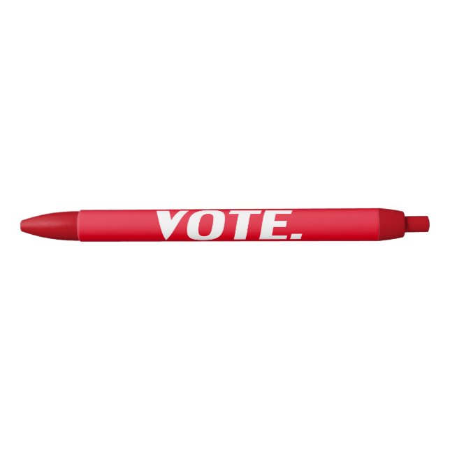 Vote red and white modern typography black ink pen (Front)