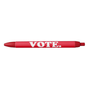 Vote red and white typography modern black ink pen