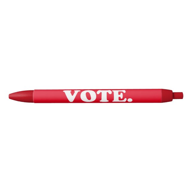 Vote red and white typography modern black ink pen (Front)