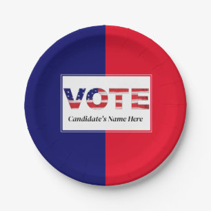 Vote Red/Blue Paper Plate