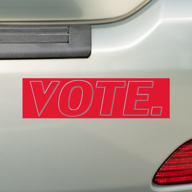 Vote red modern typography republican bumper sticker (On Car)